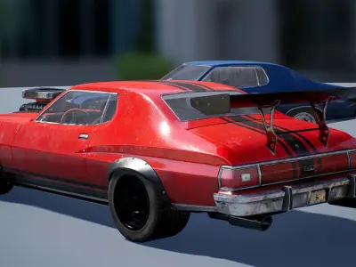 Muscle Car Pack for Unreal Engine 4 Low-poly 3D model