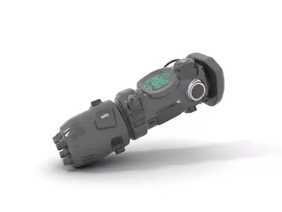 Futuristic Gadget Model Pack with Digital Interface Low-poly 3D model