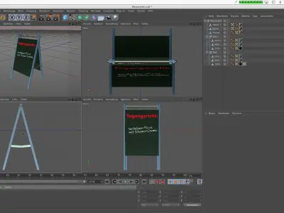 Folding advertising board to stand on Free 3D model