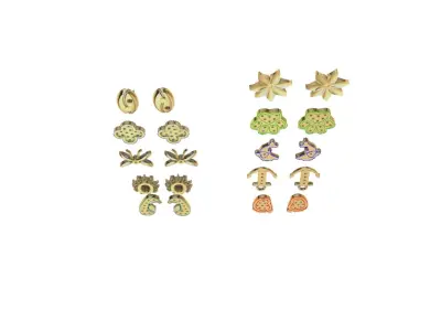  Aretes -Topitos para dama paquete de 10 -v- 3D print model