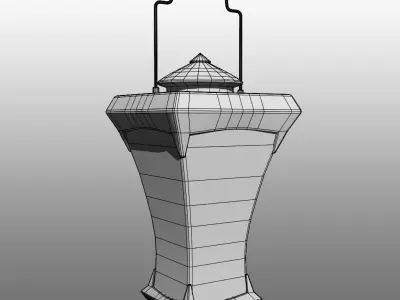 Painted-flowers Paper Lantern 3D model