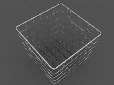 Wire Storage Bin with Handles 3D model