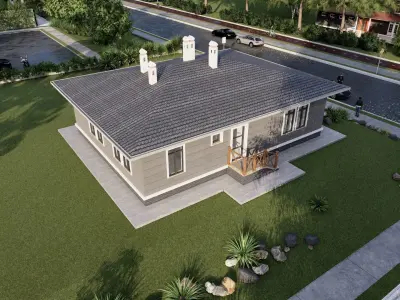 Tip2 House Plans Architectural Drawings Modern House Plans 3D model