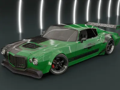 1970 Custom Chevrolet Camaro Mid-Poly 3D model 3D model