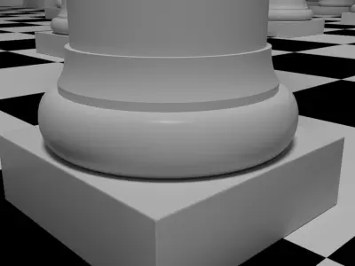 Round Tapered Columns 3D model