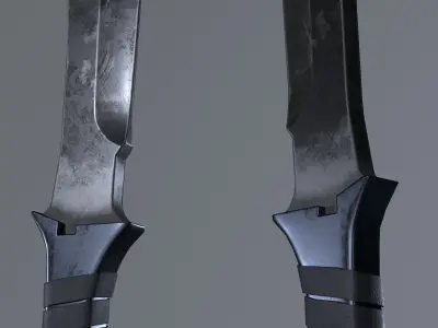 Cleaver Sword Low-Poly Gameready PBR model Low-poly 3D model