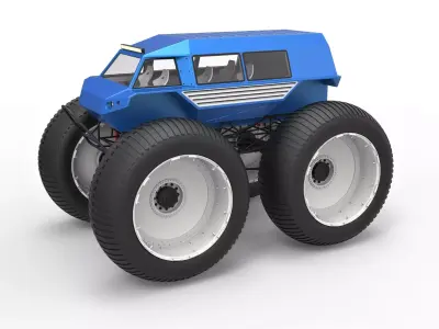 Fat mud truck V2 3D model