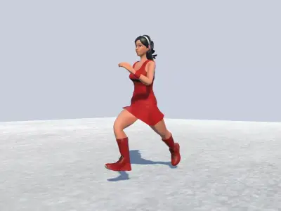 Field Hockey Player female  Low-poly 3D model
