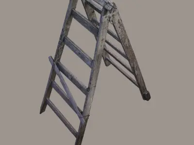 Wooden Stair - Photogrammetry Asset 3D PhotoScan Low-poly 3D model