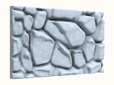 Raw Basalt Rock Wall Detail 3D model