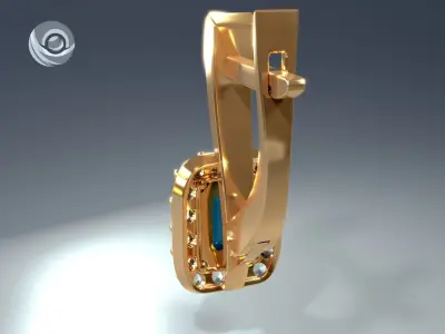 Earrings with Blue Topaz Free 3D print model