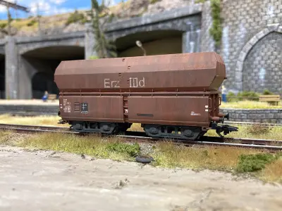 ROLLS-0014 German State Hopper car Erz IIId H0-scale 3D print model