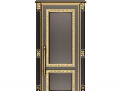 Carved Door Classic 01602 Black Low-poly 3D model