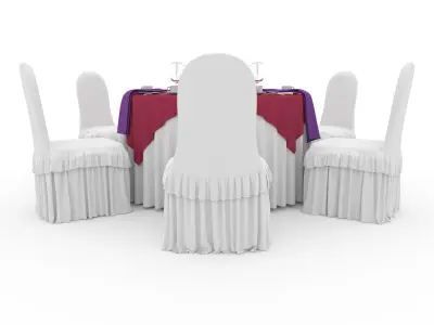 Banquet Table and Chair 45 3D model