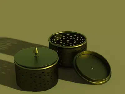 Decorative Metal Container for Knicknacks or Change Free 3D model