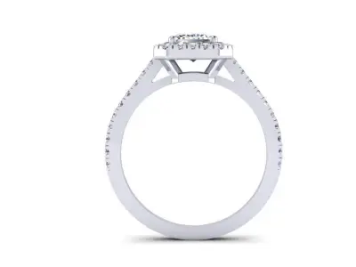 EMERALD CUT ENGAGEMENT RING  3D print model