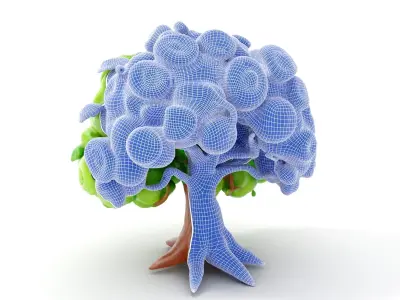 Curly Tree Cartoon Style D Model Pack Low-poly 3D model