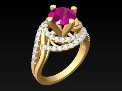 Diamond Ring - Womens Rings - N318 3D print model