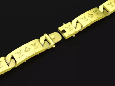 A22A Fashion LV Style Bracelets for Men 3D print model