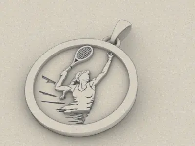 tennis player pendant 3D print model