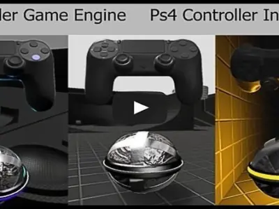 Blender Game Engine PS4 Controller Python Script Free low-poly 3D model