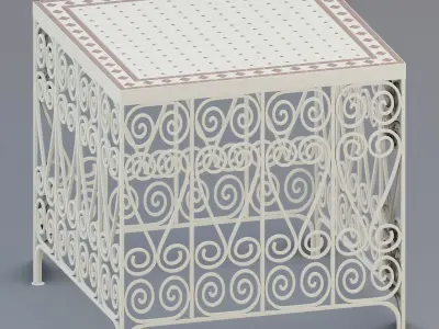 Moroccan wrought iron table 3D model