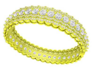 7305 luxury korean diamond women fashion band bangle 3D print model
