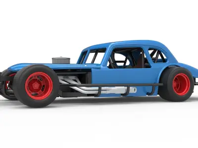 Vintage Asphalt Modified stock car V5 Scale 1 to 25 3D print model