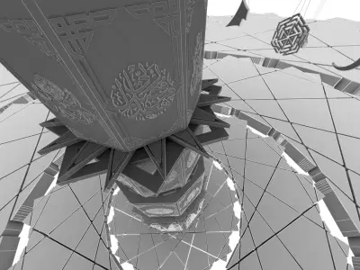 MiddleEast Calligraphy Arabic Wave Swinger Low-poly 3D model