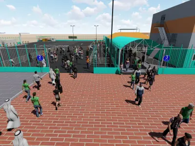 Doha Bus Station 3D model-11 Low-poly 3D model