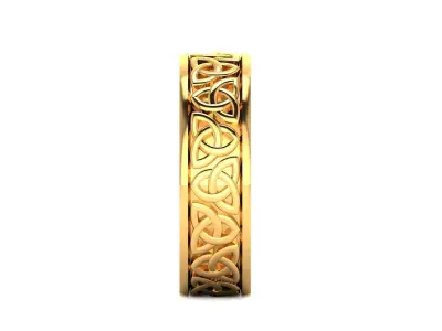 Band 3dm Render Details celtic wedding ring gold 3D print model