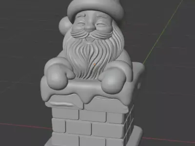 Santa Claus chimney decoration 3D print model