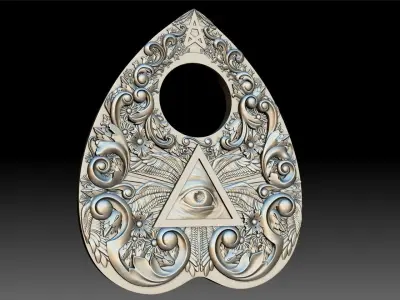 Planchette for Occult Art Nouveau Ouija Board 3D print model
