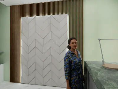 RECEPTION INTERIOR Low-poly 3D model