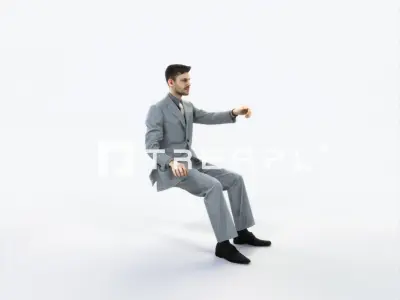 Posture 20A Driver Driving Sitting Elegant Business Man Low-poly 3D model