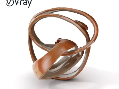 Modern Abstract Metal Sculpture Model Pack Low-poly 3D model buy