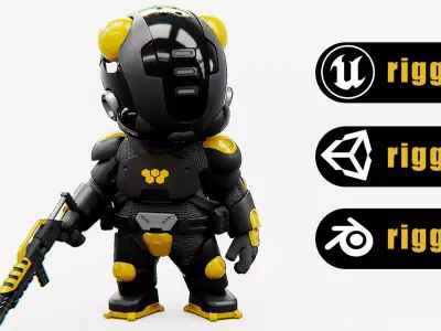 TROOPER ALIENWARE v-c Rigged for Unreal Engine - Unity - MIXAMO 3D model