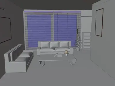 A low-poly leaving room model Low-poly 3D model