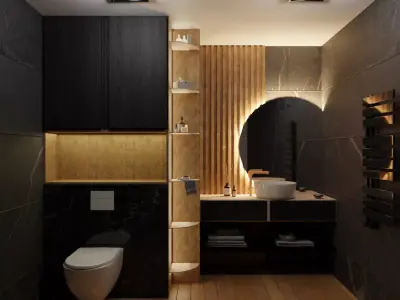 Black Bathroom 3D model