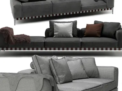 Flexform Gregory Sectional Sofa - 02 Low-poly 3D model