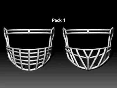 Facemask pack 1 for Riddell SPEEDFLEX helmet 3D print model