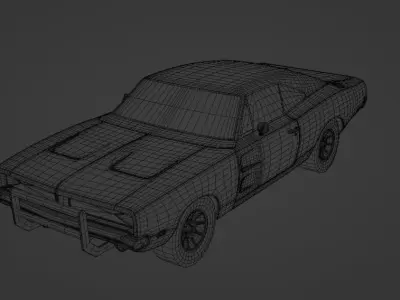 Dodge Charger General Lee Low-poly 3D model