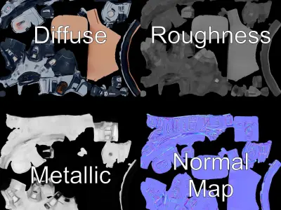 Futuristic Robotic Glove Model Pack Low-poly 3D model