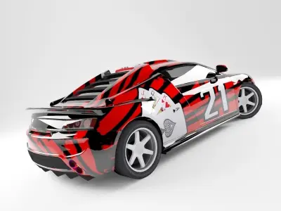 Car A8 Low-poly 3D model