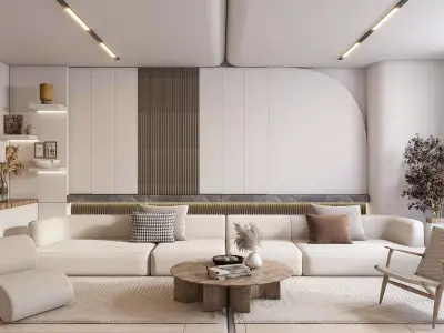 style living room Modern 3D model