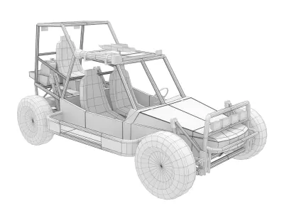 Dune Military Buggy Low-poly 3D model