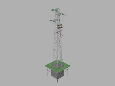 Power line tower 951 Free 3D model