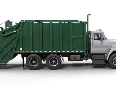 International Fleetstar garbage truck Low-poly 3D model