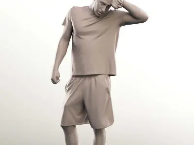 Mick 13009 - Athletic Man Take Break From Sports Low-poly 3D model