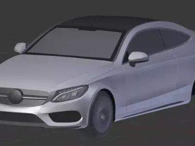2017 Mercedes-Benz C-Class C43 AMG W205 Low-poly 3D model